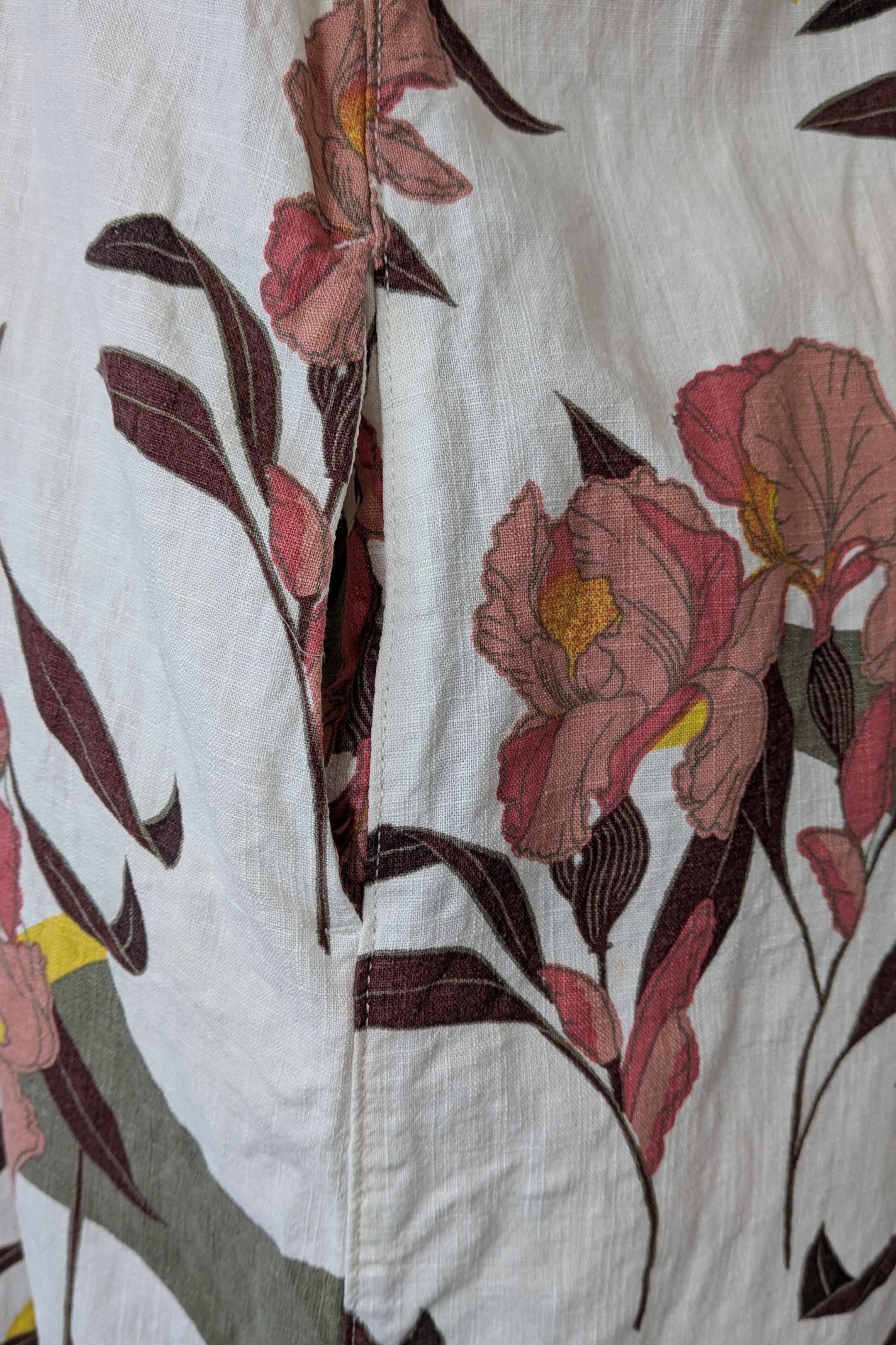 Next Linen Blend Floral Shift Dress Size 20