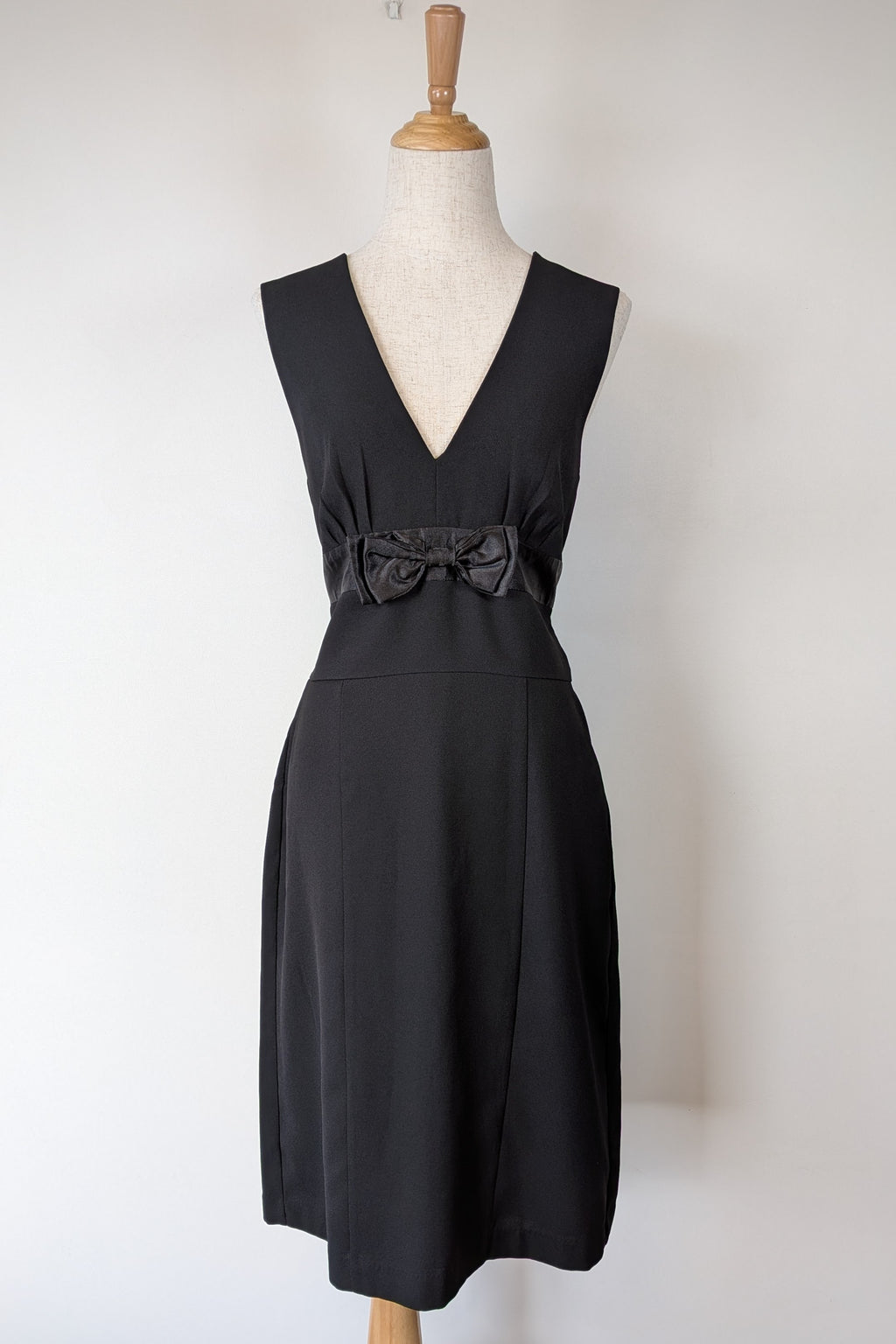 Vintage Y2K Crossroads Sleeveless Black Bow Cocktail Dress Size 12/14
