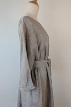 Stella Moda Linen Midi Dress in Grey in One Size
