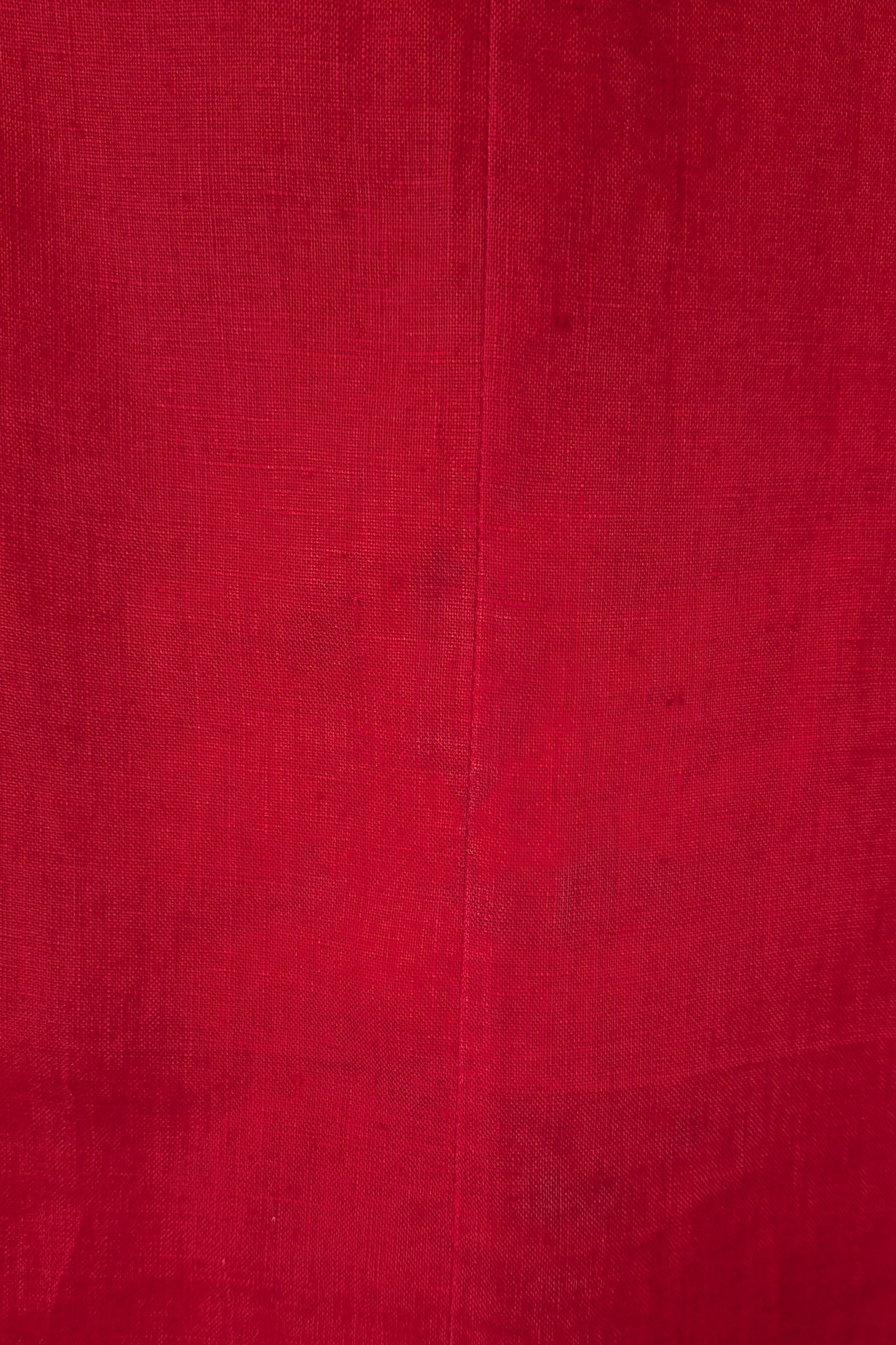 Vintage 90s Motto Red Sleeveless 100% Linen Shirt Size 16