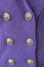 Vintage 80s Casaveen Pure New Wool Purple Cardigan (Made in Tasmania) Size 14