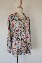 Blue Illusion x Nathalie Lété House of Cats PJ Top Size S