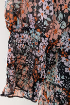 Topshop Floral Print Ruched Mini Dress Sz 14 RRP $80