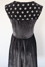 Quirky Circus Black Velvet Sweetheart Skater Dress Size 10