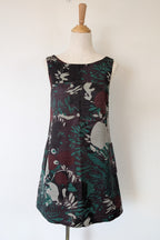 Vintage Cue Botanical Print Shift Dress Size 6