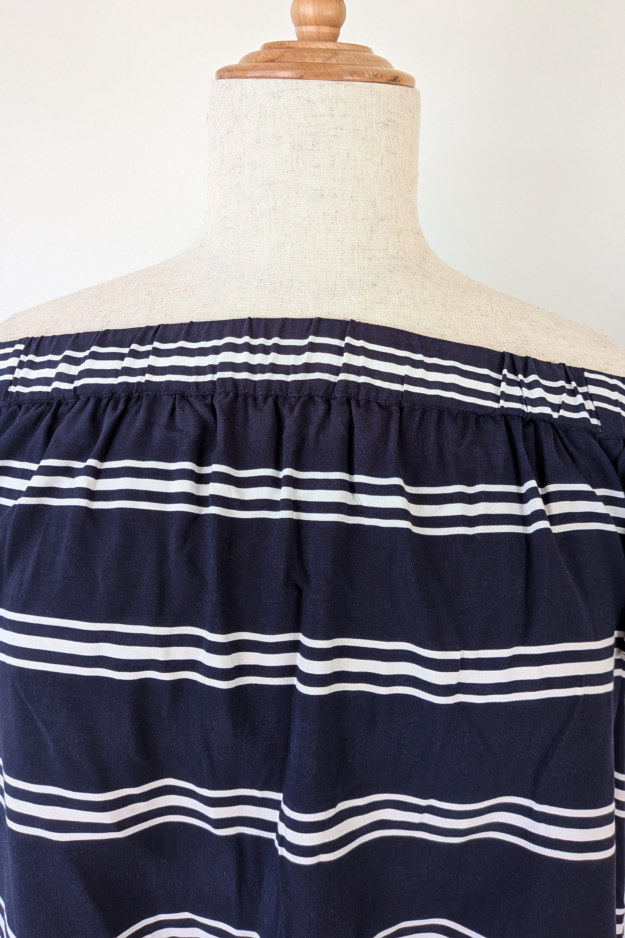 Portmans Off The Shoulder Navy & White Stripe Top Size 14 Brand New With Tags RRP $59.95