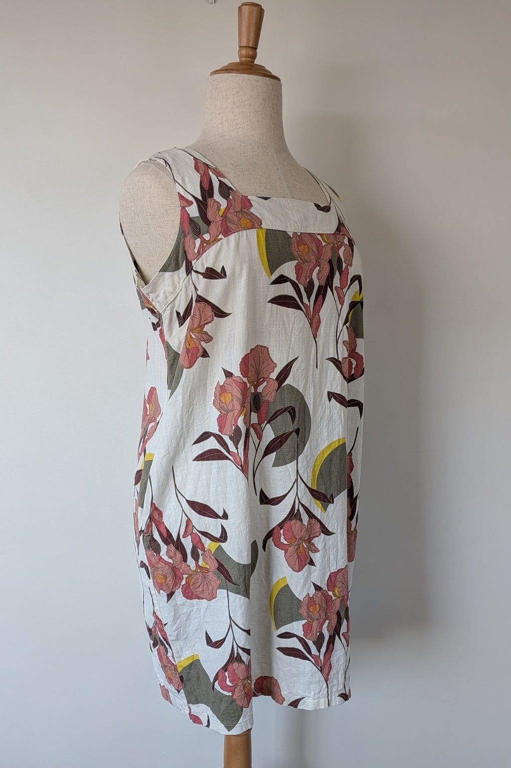 Next Linen Blend Floral Shift Dress Size 20