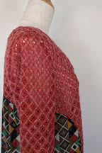 Ellis & Dewey White Label Red Wool Blend Panel Cardigan Size S