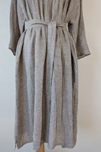 Stella Moda Linen Midi Dress in Grey in One Size