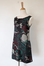 Vintage Cue Botanical Print Shift Dress Size 6