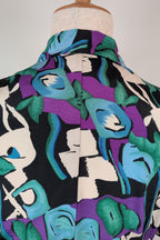 Vintage 80s Styled By Antonia Abstract Pattern Dress Size 16