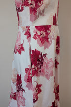 Portmans White & Pink Floral Fit and Flare Dress Size 10