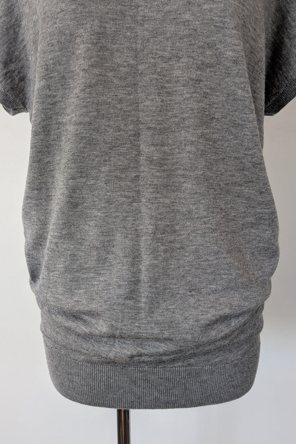 Country Road Grey Merino Wool & Silk Asymmetric Long Knit Top Size XXS