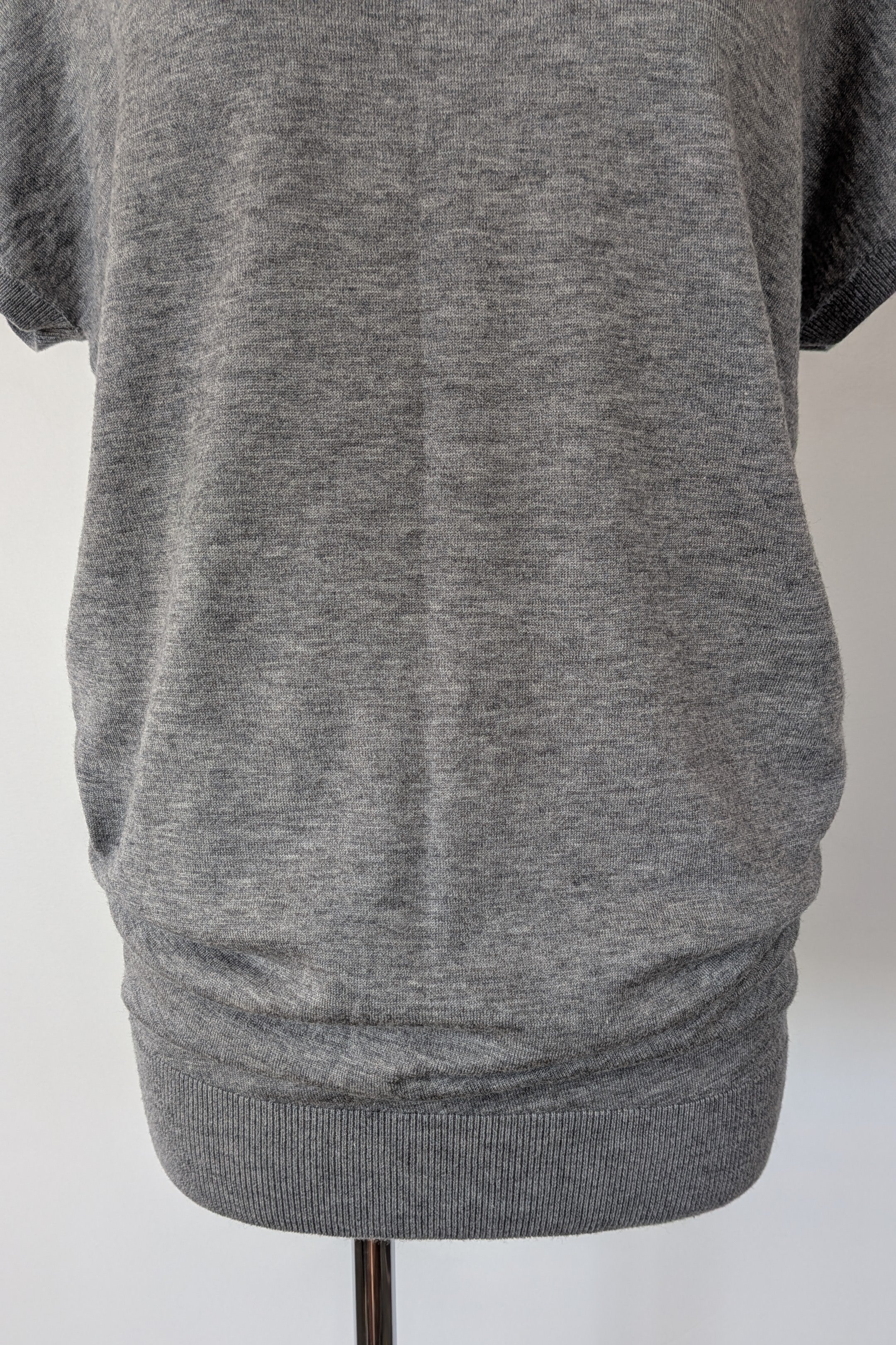 Country Road Grey Merino Wool & Silk Asymmetric Long Knit Top Size XXS