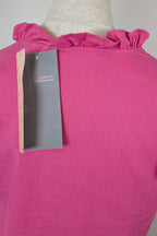 Liz Jordan Ruffle Sleeve Linen Top in Raspberry Rose Size 8 BNWT RRP $89.99