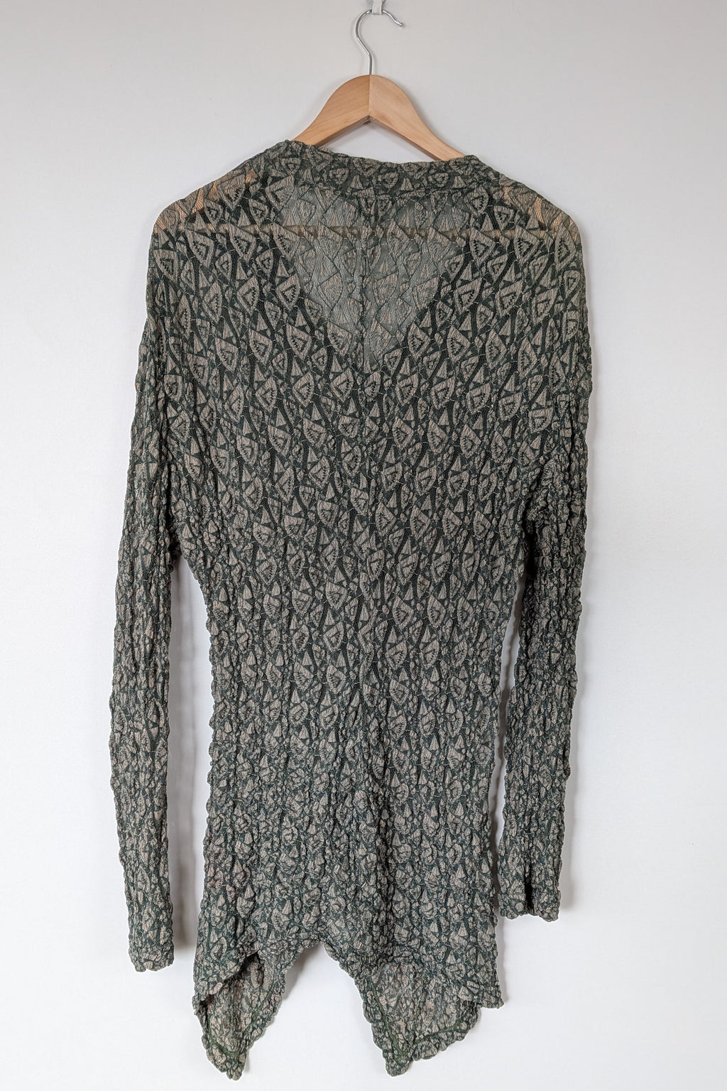 Vintage Y2K Envy Me Green Bouclé Weave Tunic One Size