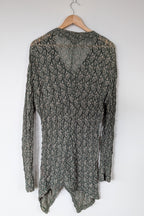 Vintage Y2K Envy Me Green Bouclé Weave Tunic One Size