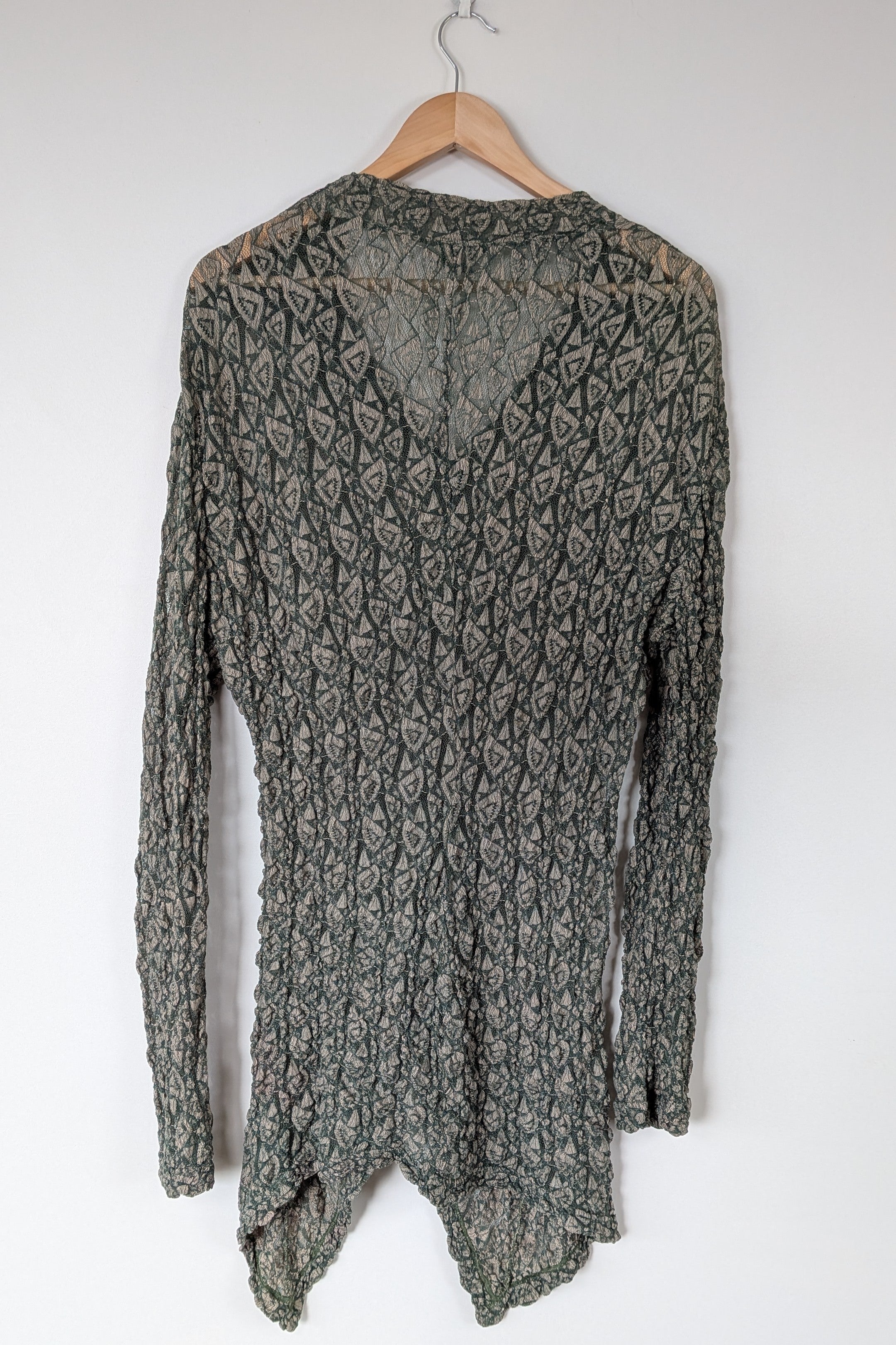 Vintage Y2K Envy Me Green Bouclé Weave Tunic One Size