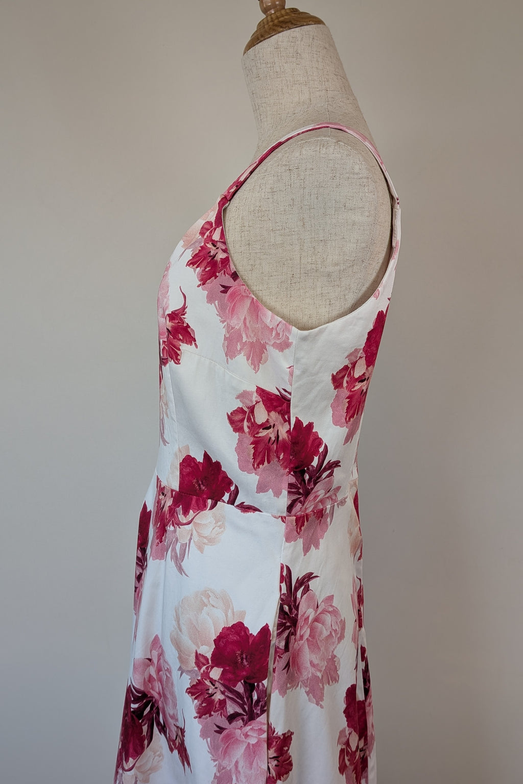 Portmans White & Pink Floral Fit and Flare Dress Size 10