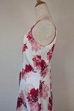 Portmans White & Pink Floral Fit and Flare Dress Size 10