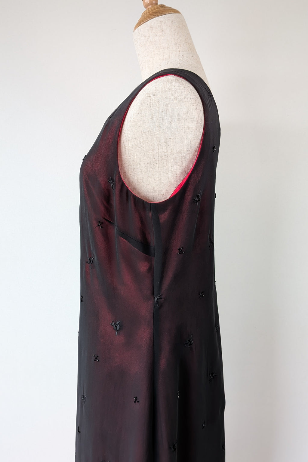 Vintage Y2K Suzanne Grae Red & Black Overlay Dress Size 12