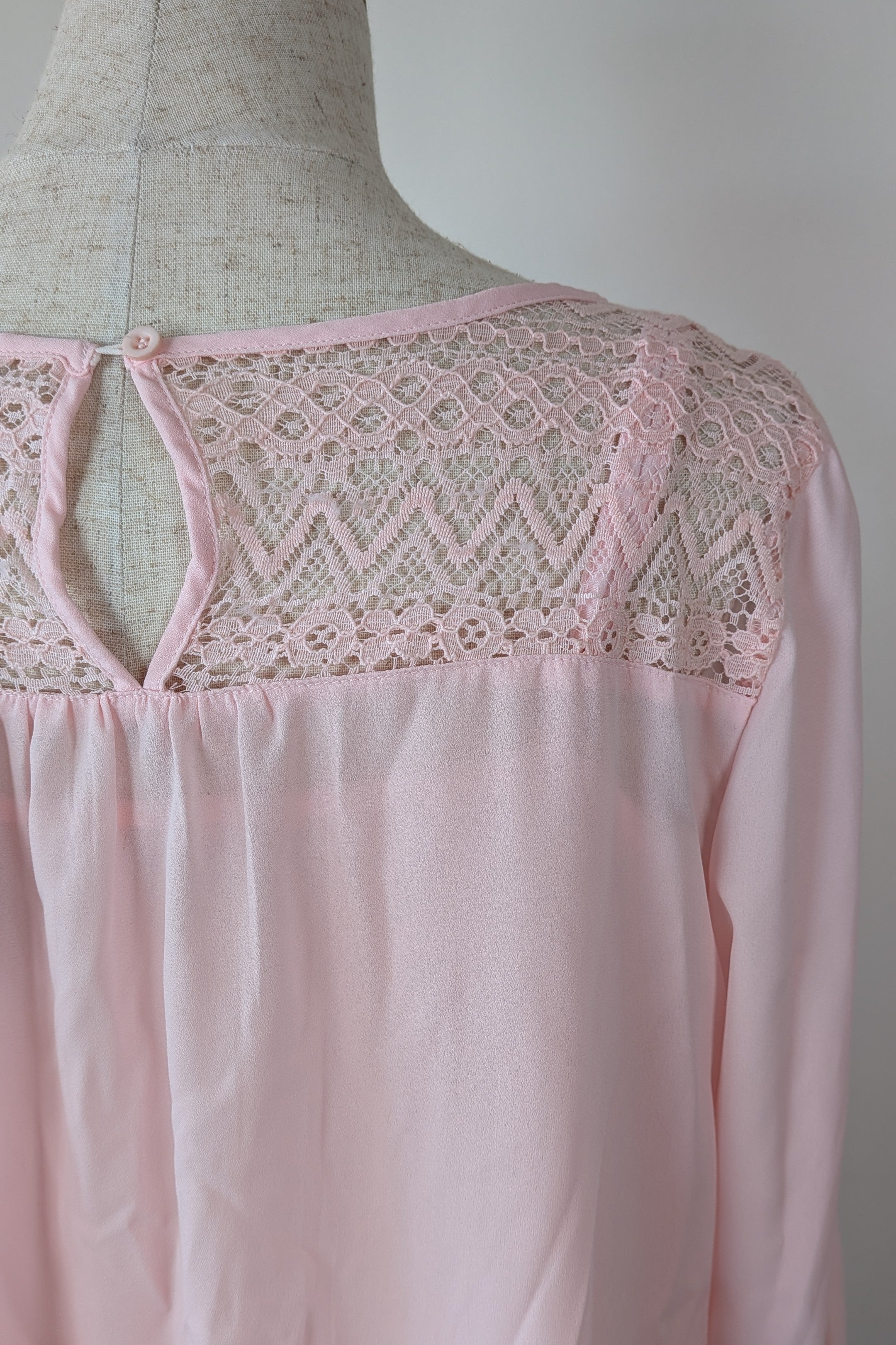 Liz Jordan Designer Collection Rue De Renne Pink Lace Trim Top Size 14 BNWT RRP $99.95