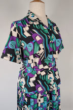 Vintage 80s Styled By Antonia Abstract Pattern Dress Size 16