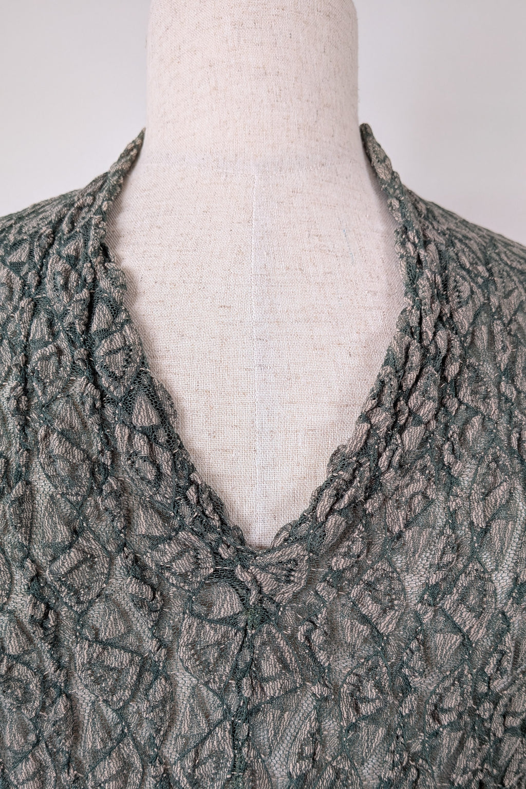 Vintage Y2K Envy Me Green Bouclé Weave Tunic One Size