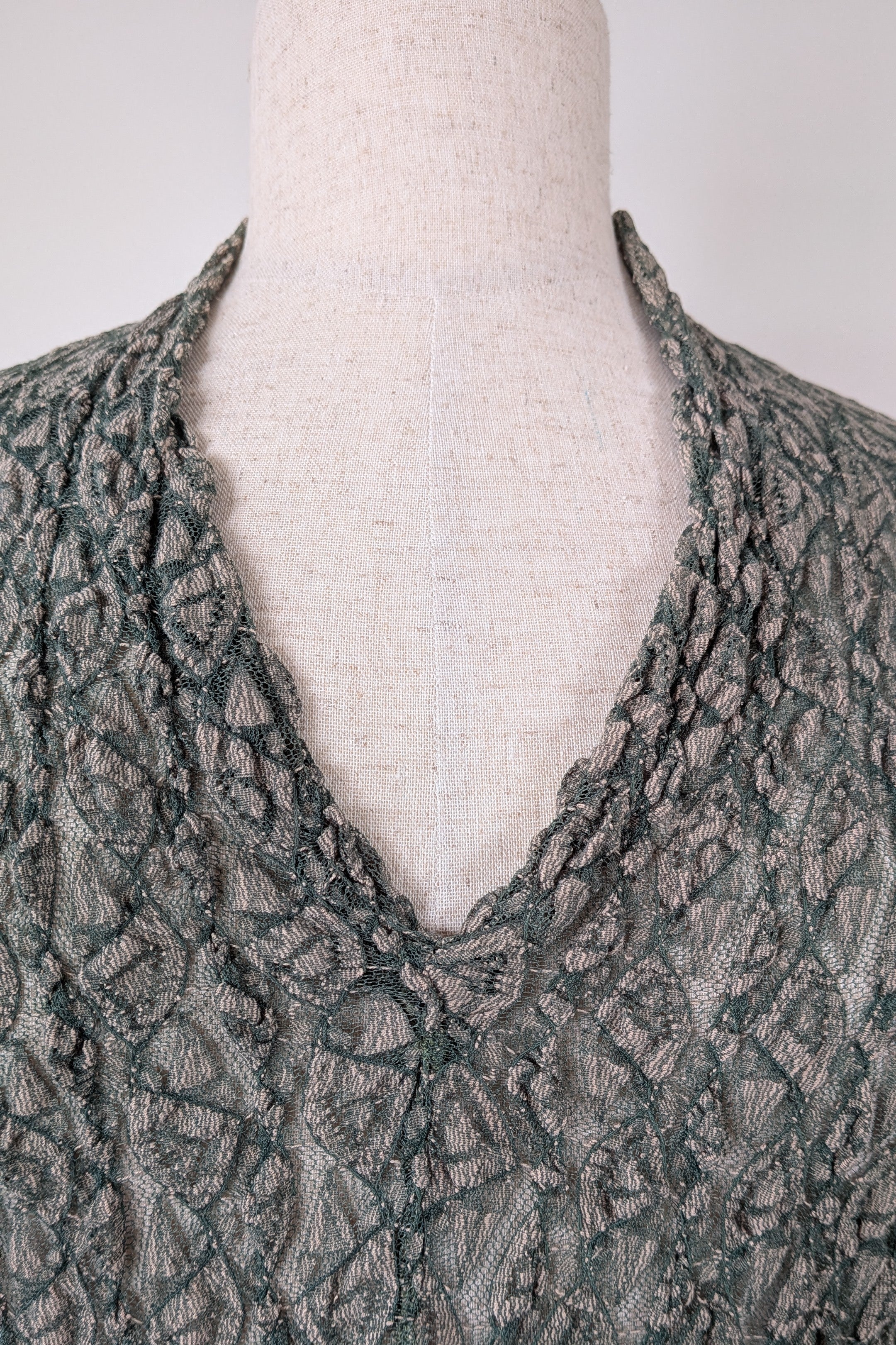 Vintage Y2K Envy Me Green Bouclé Weave Tunic One Size