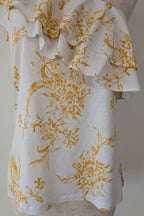Witchery One Shoulder Ruffle Yellow Floral Top Size XS