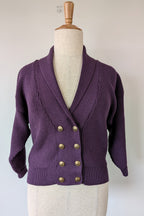 Vintage 80s Casaveen Pure New Wool Purple Cardigan (Made in Tasmania) Size 14