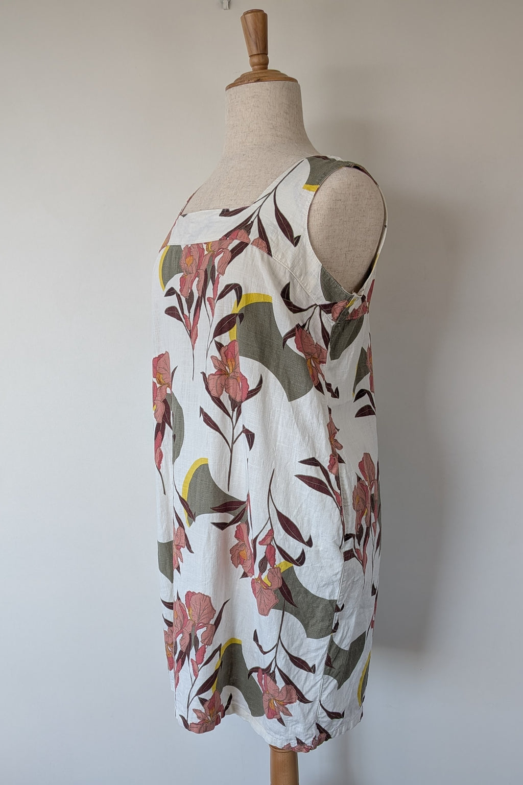 Next Linen Blend Floral Shift Dress Size 20