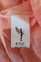 Nemuki Pink Embroidered 100% Cotton Gauze Kurta Tunic Size M