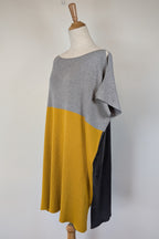 Uimi Colour Block Egyptian Cotton & Cashmere Knit Dress Size S-M