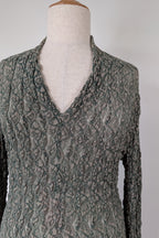 Vintage Y2K Envy Me Green Bouclé Weave Tunic One Size