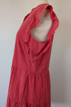 French Connection Geranium Polka Dot 100% Cotton Flutter Sleeve Dress Size 8