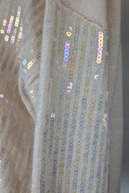 Vine Apparel White Wool Blend Iridescent Sequin Jumper Size M/L