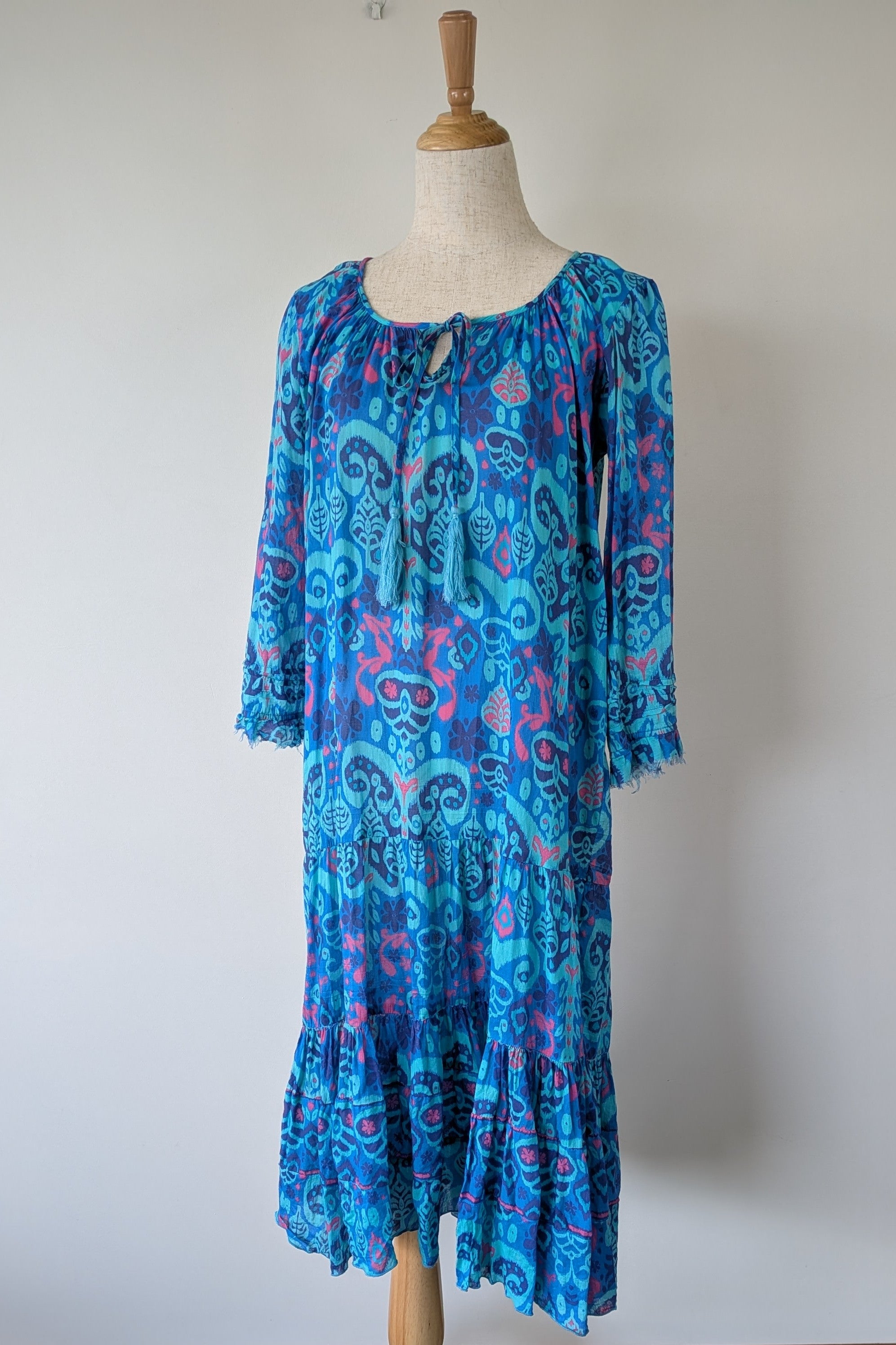 Naudic Cotton Bohemian Midi Dress Size S