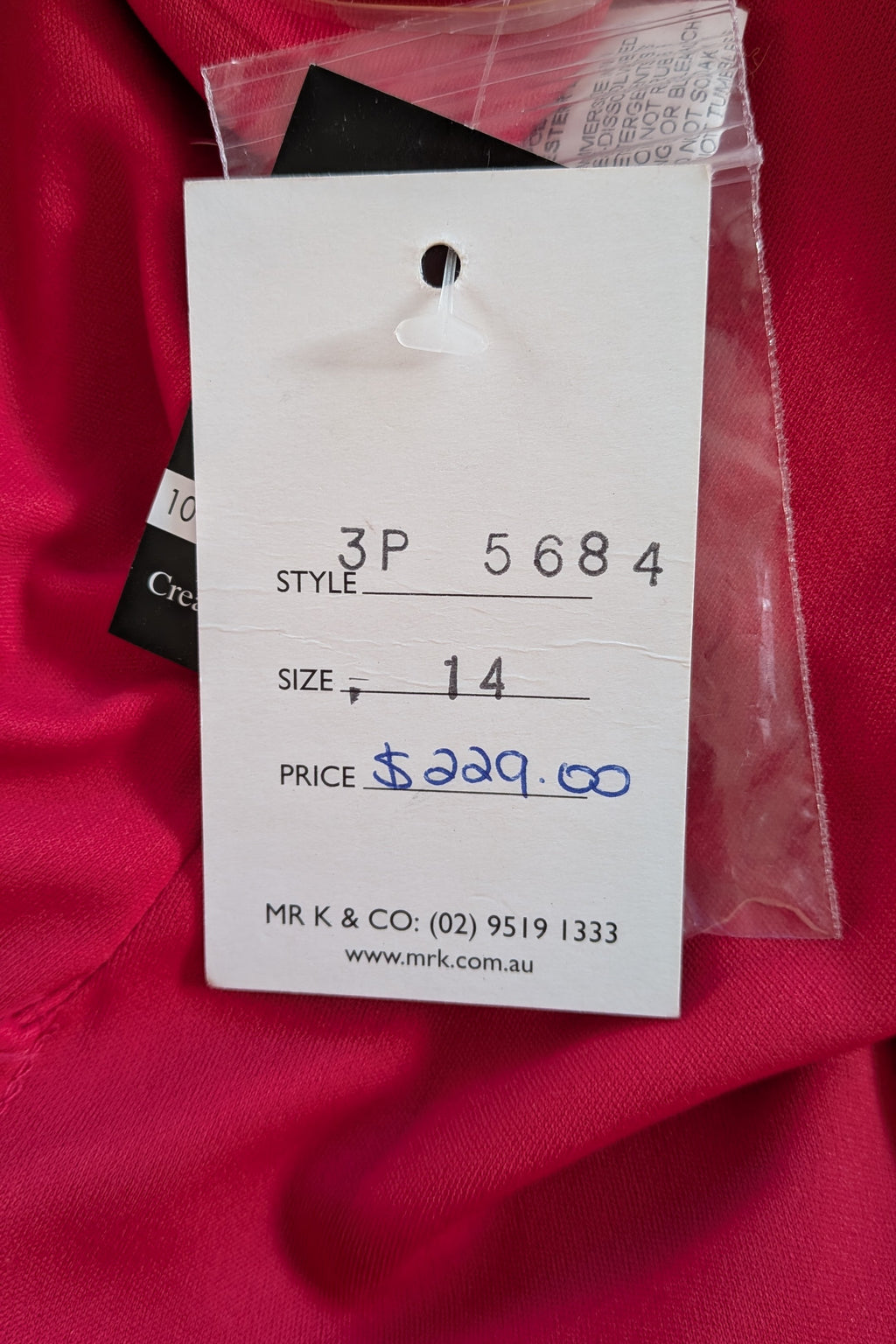 Purple Patch By Mr K Fuschia Cocktail Dress Size 12/14 Brand New With Tags RRP $229