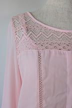 Liz Jordan Designer Collection Rue De Renne Pink Lace Trim Top Size 14 BNWT RRP $99.95