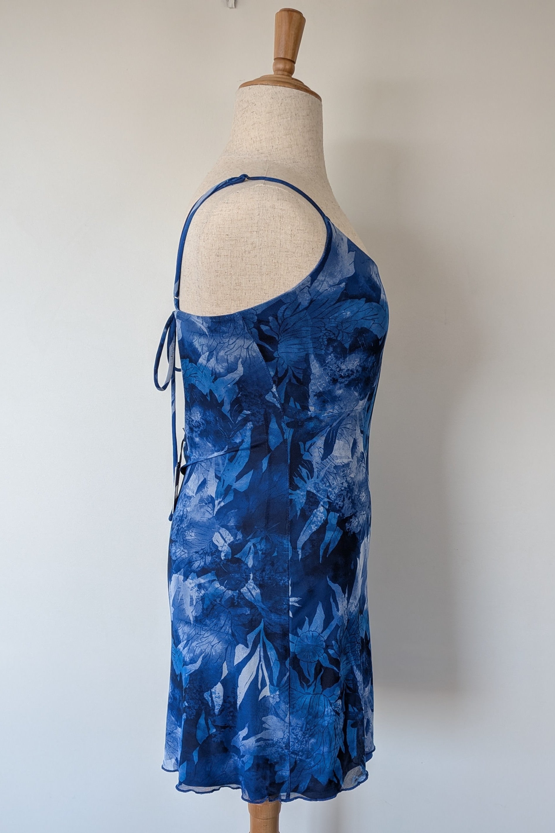 Luck & Trouble Lovesick Recycled Mesh Dress in Blue Size 16 BNWT RRP $70