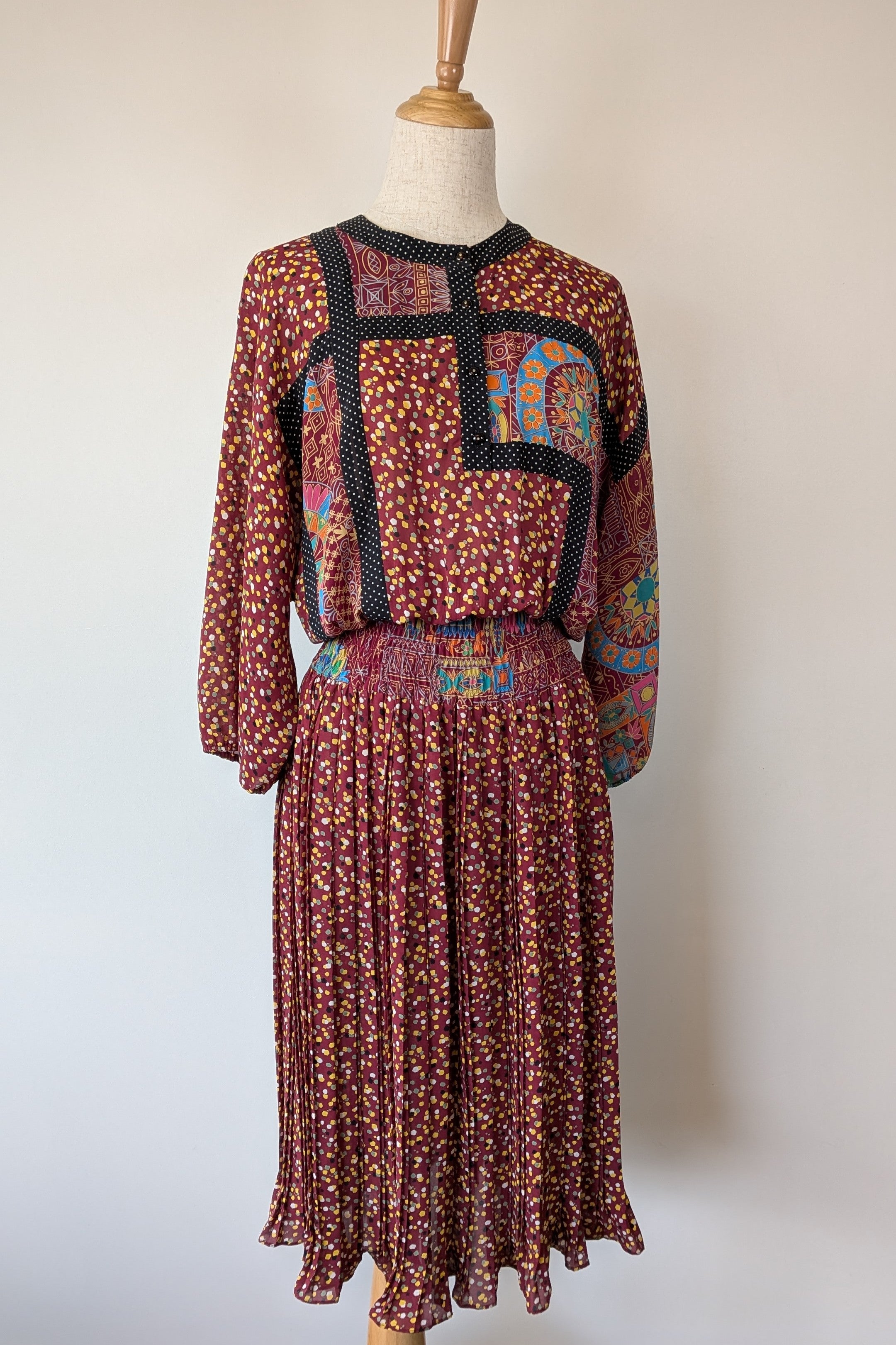 Vintage 80s Diane Freis Georgette Dress Size L