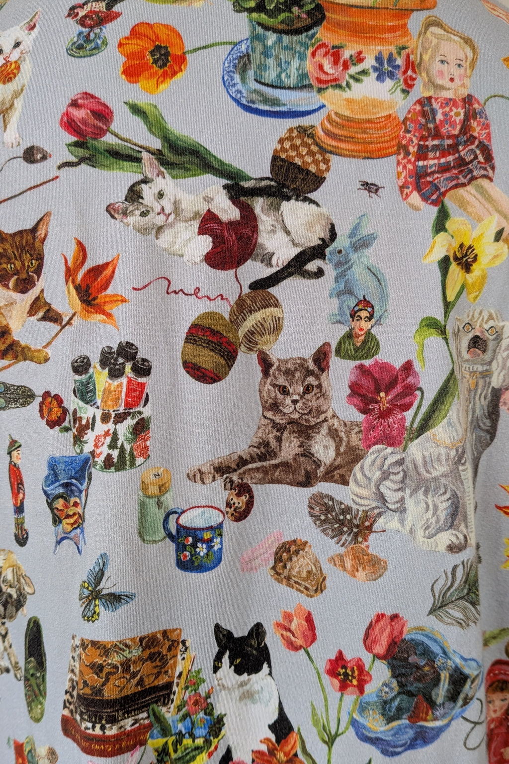 Blue Illusion x Nathalie Lété House of Cats PJ Top Size S