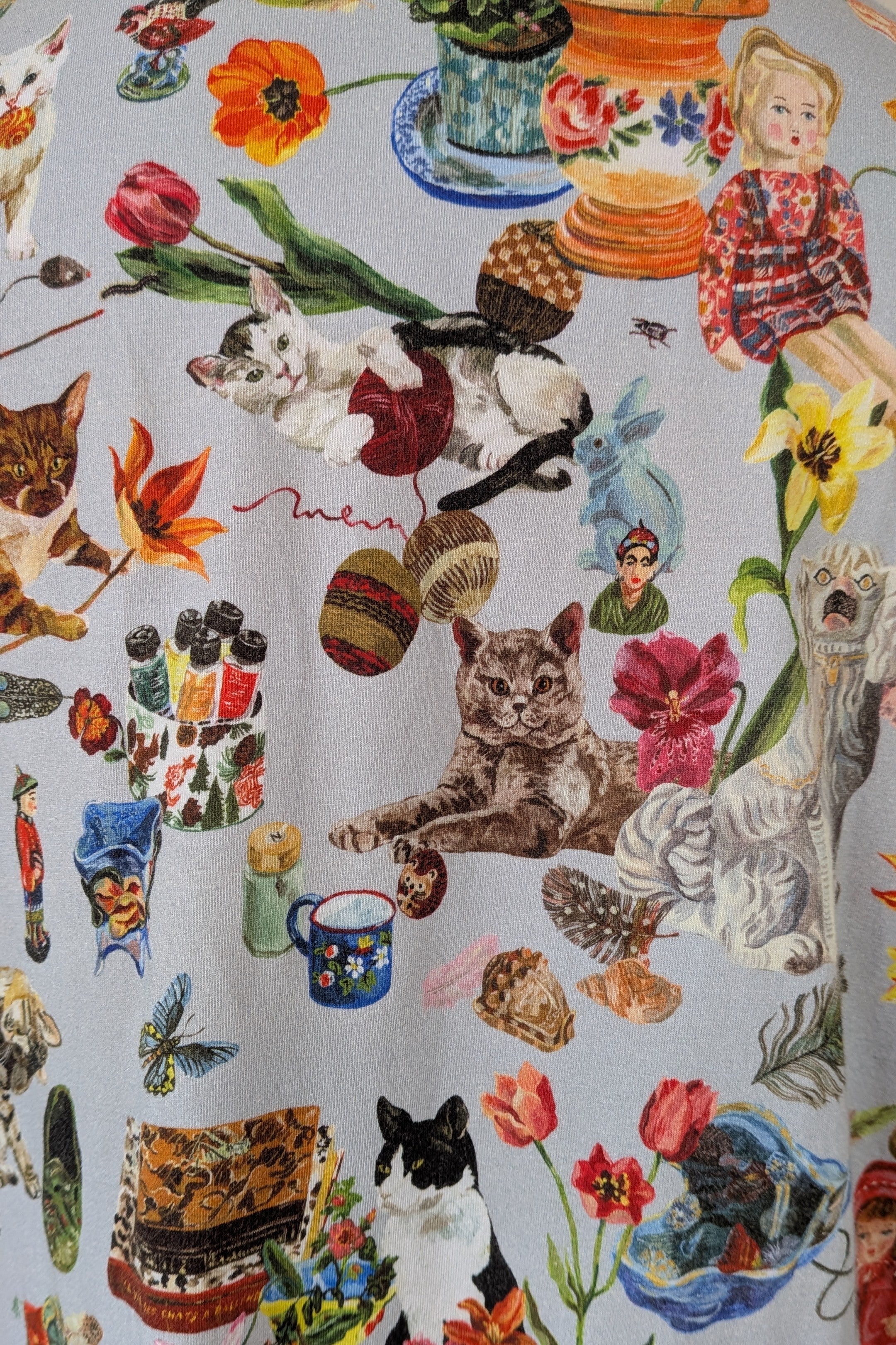 Blue Illusion x Nathalie Lété House of Cats PJ Top Size S