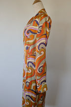 Never Fully Dressed Retro Groove Orange Wrap Midi Dress Size S