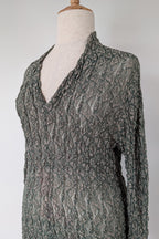 Vintage Y2K Envy Me Green Bouclé Weave Tunic One Size