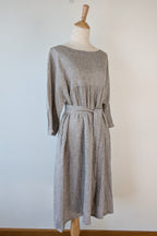 Stella Moda Linen Midi Dress in Grey in One Size