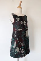Vintage Cue Botanical Print Shift Dress Size 6