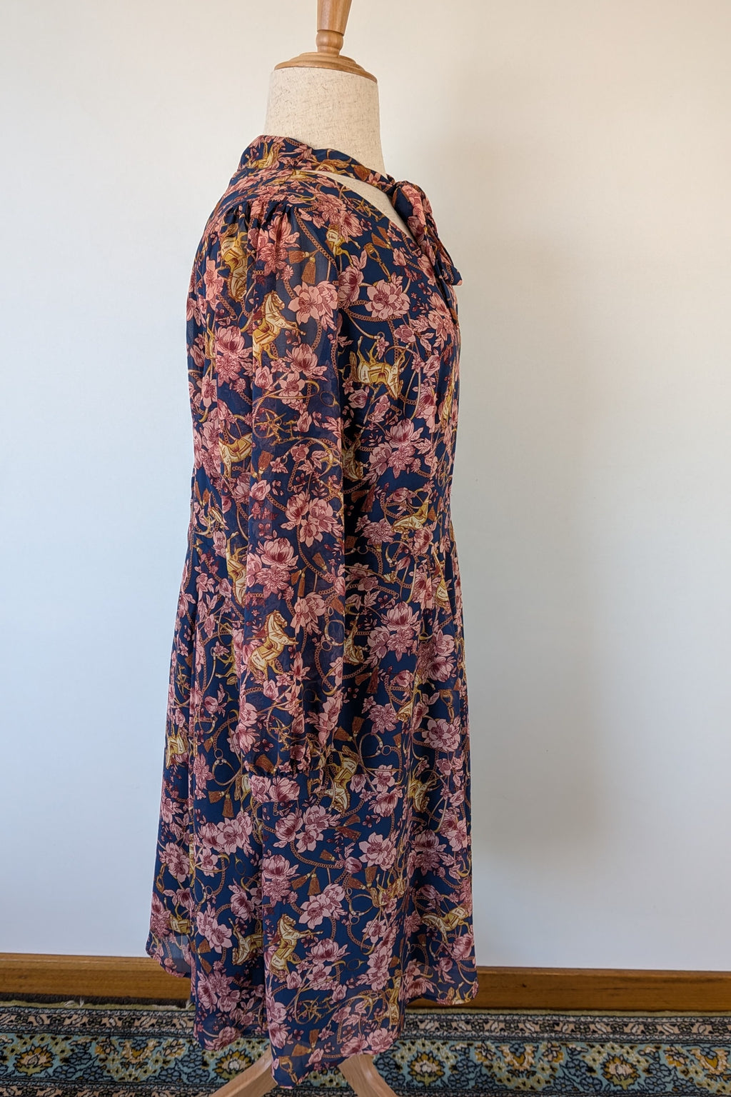 Modcloth Apogee of Elegance Floral & Horse Print Dress Size 22