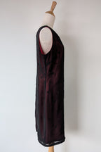 Vintage Y2K Suzanne Grae Red & Black Overlay Dress Size 12
